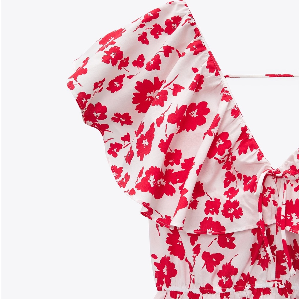 Zara Ruffled Print Blouse - Picture 7 of 9